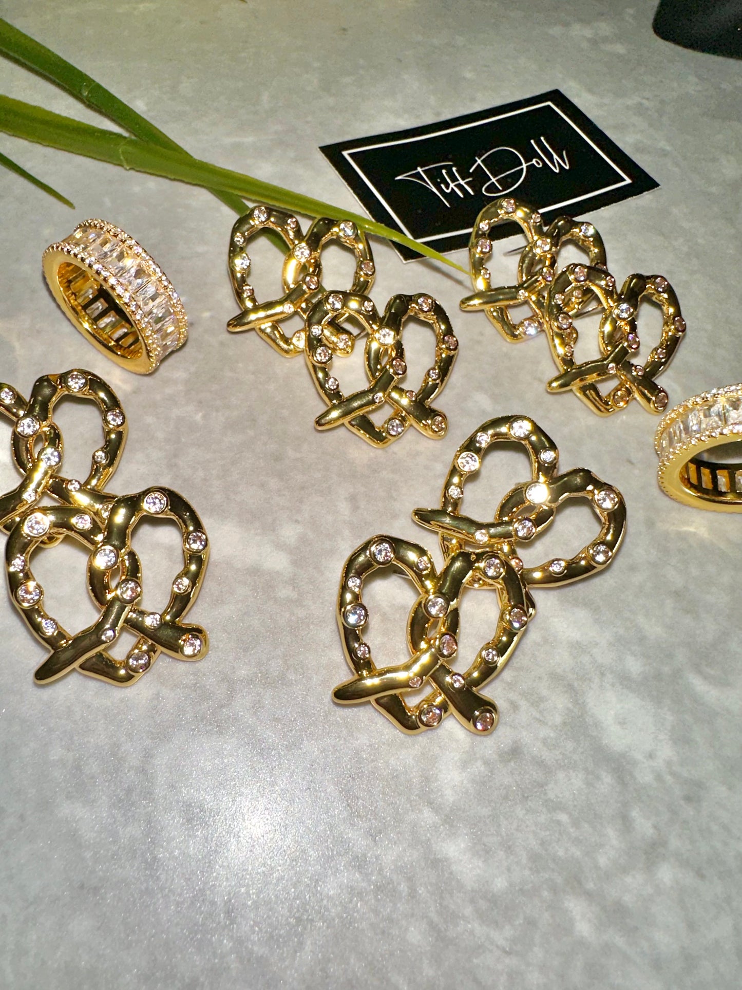 Buy Me a Pretzel Gold Earrings