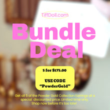 Load image into Gallery viewer, $175 BUNDLE DEAL- All 5 Powder Gold Earrings
