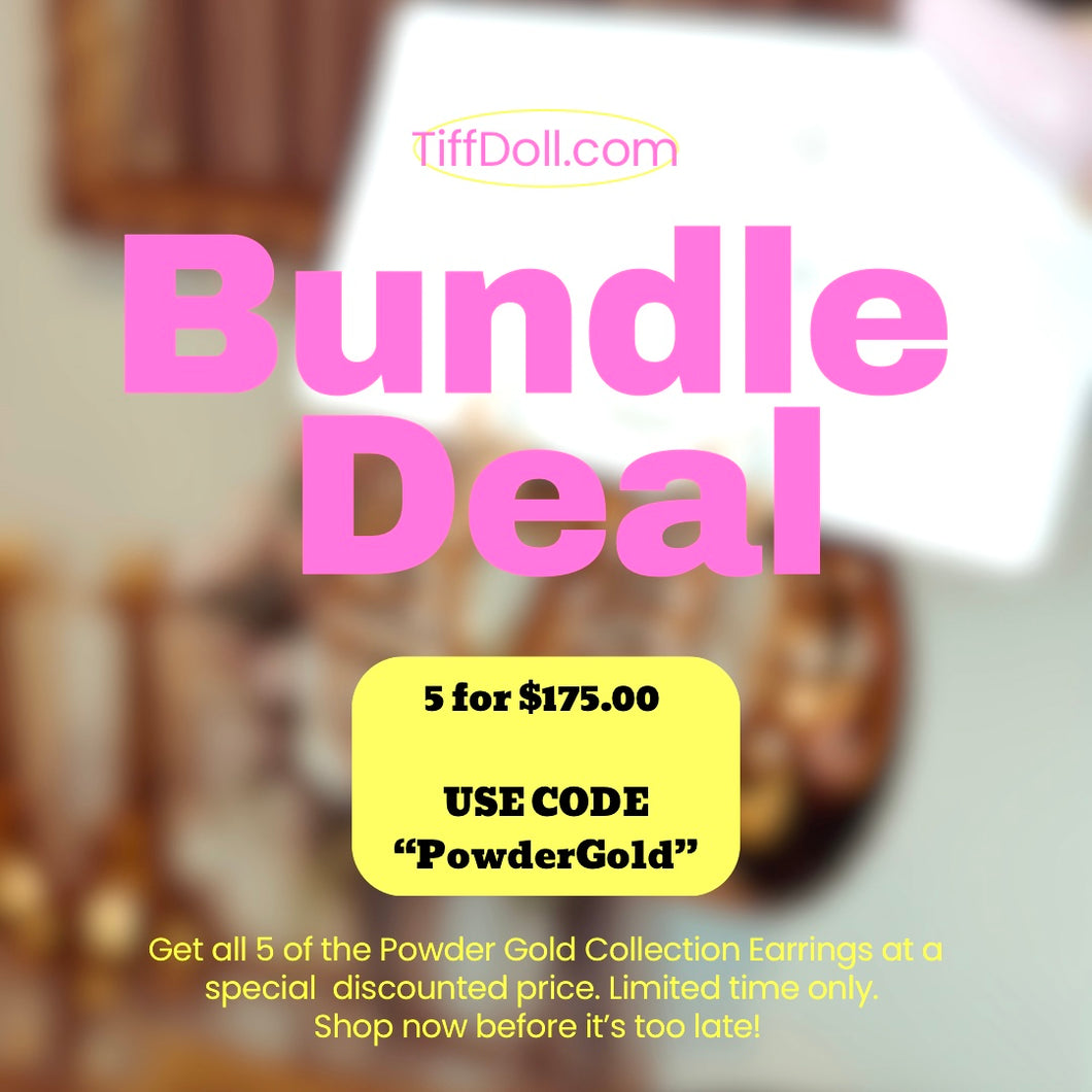 $175 BUNDLE DEAL- All 5 Powder Gold Earrings