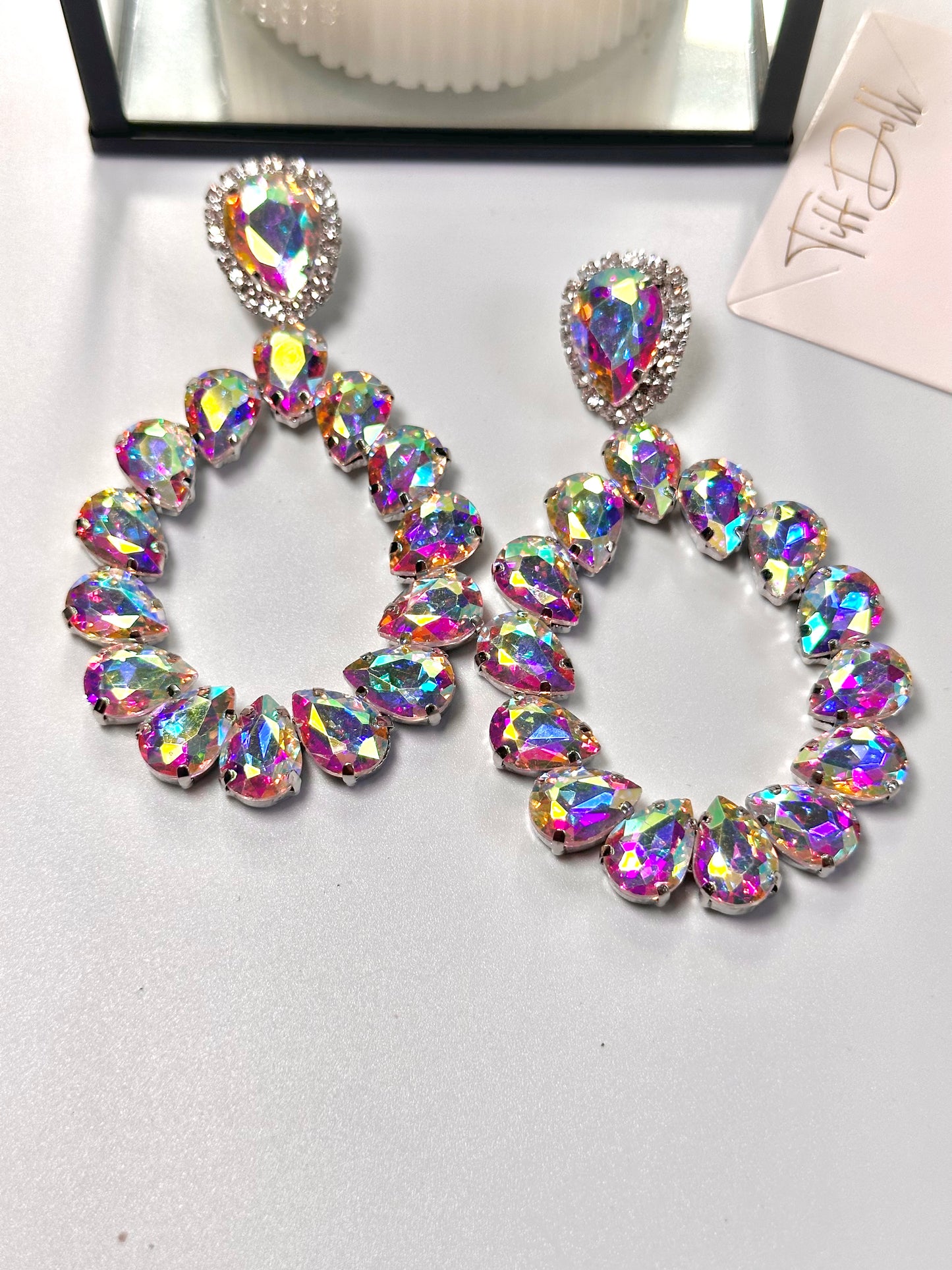 More Prosecco Please Crystal Earrings