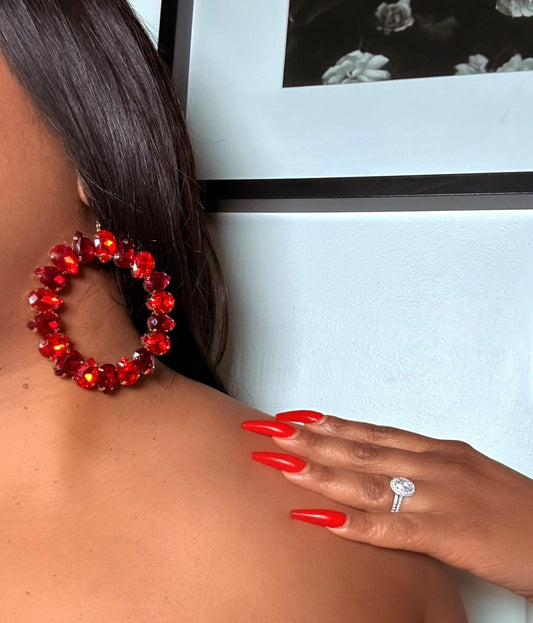 Royce Red Crystal Earrings