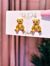 Cargar imagen en el visor de la galería, Teddy Glaze Earrings Bear Studs
