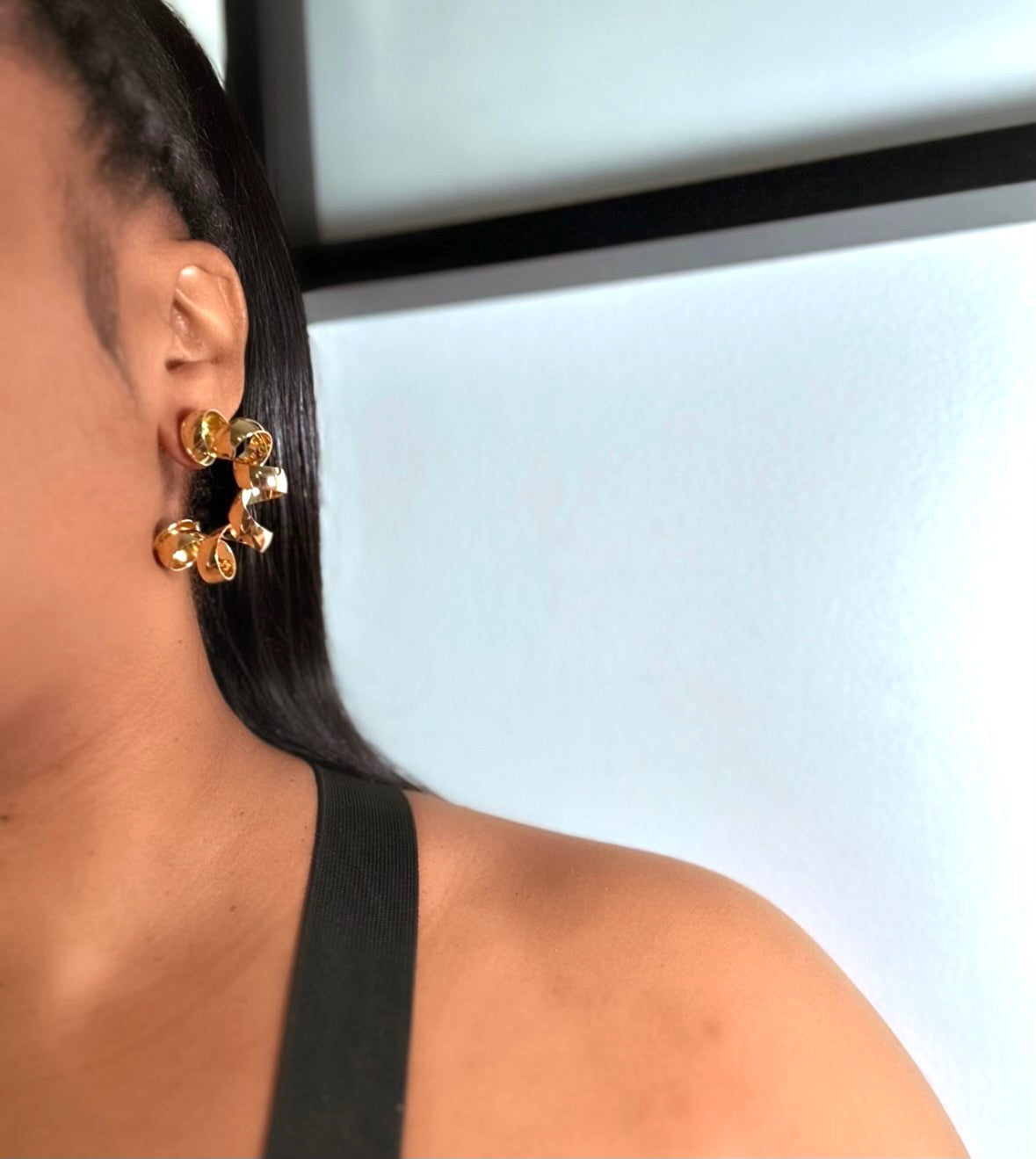 Kinky Curly Gold Earrings