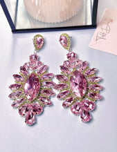 Load image into Gallery viewer, Posh Pink Crystal Earrings
