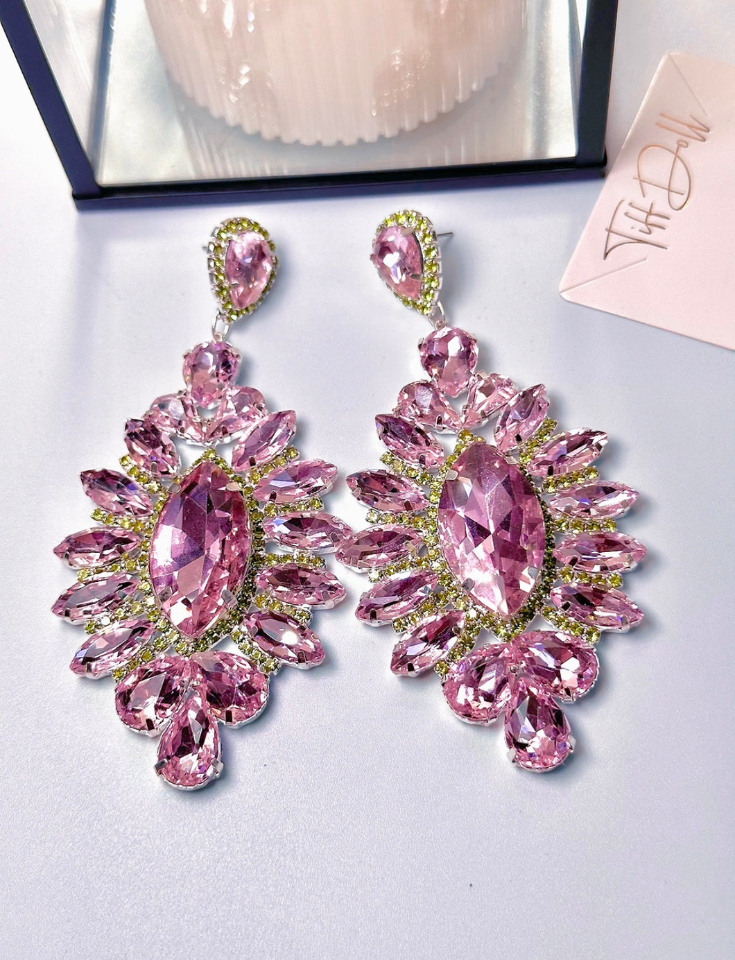 Posh Pink Crystal Earrings