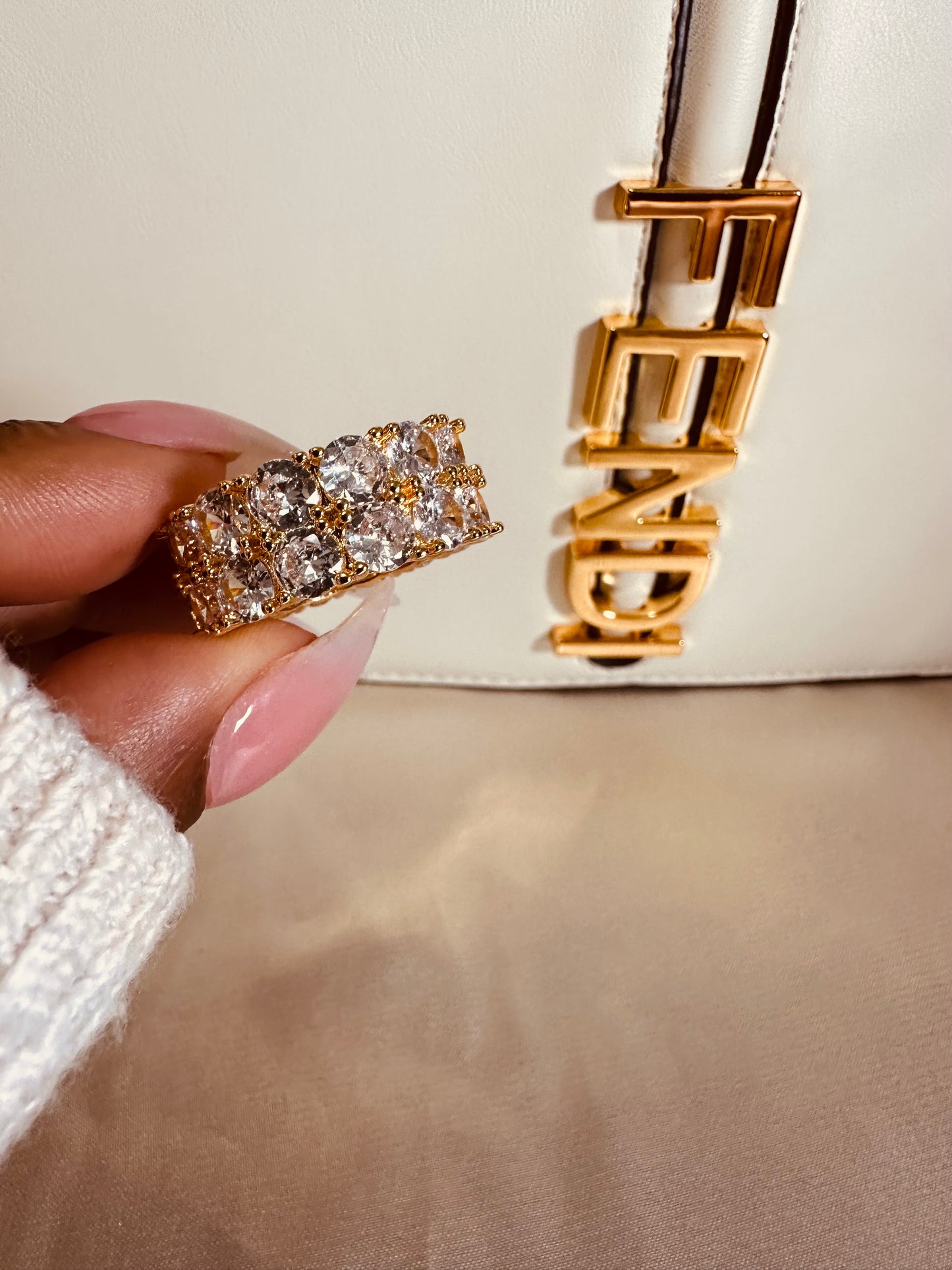 Double Up Gold Icy Ring