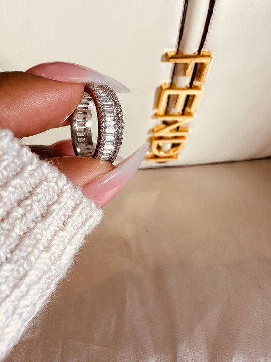 On Ice Baguette Ring Stackable