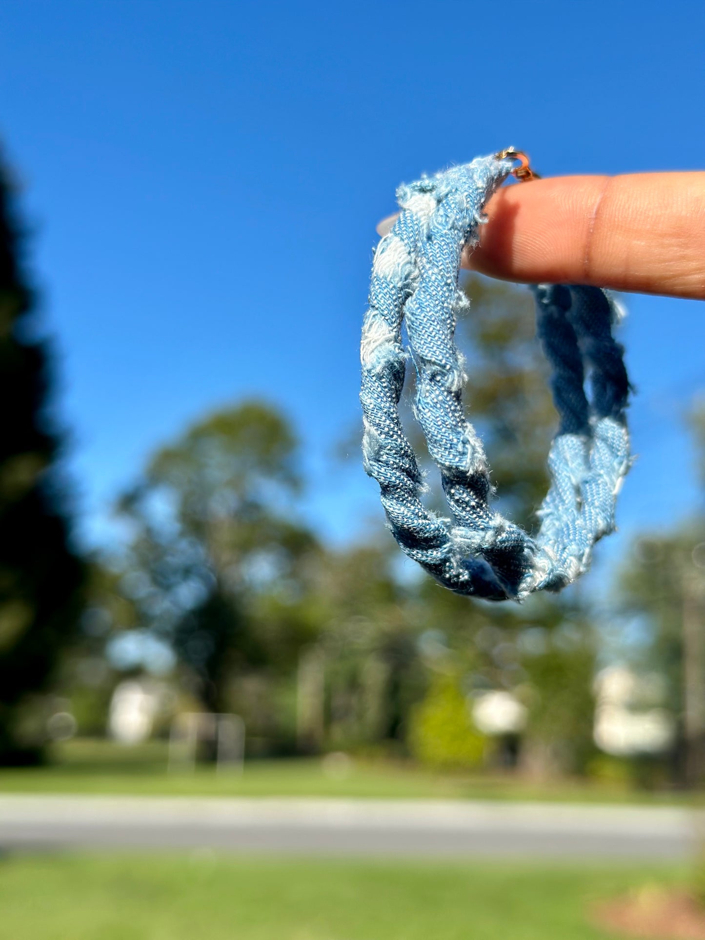 Milli Denim Hoop Earrings