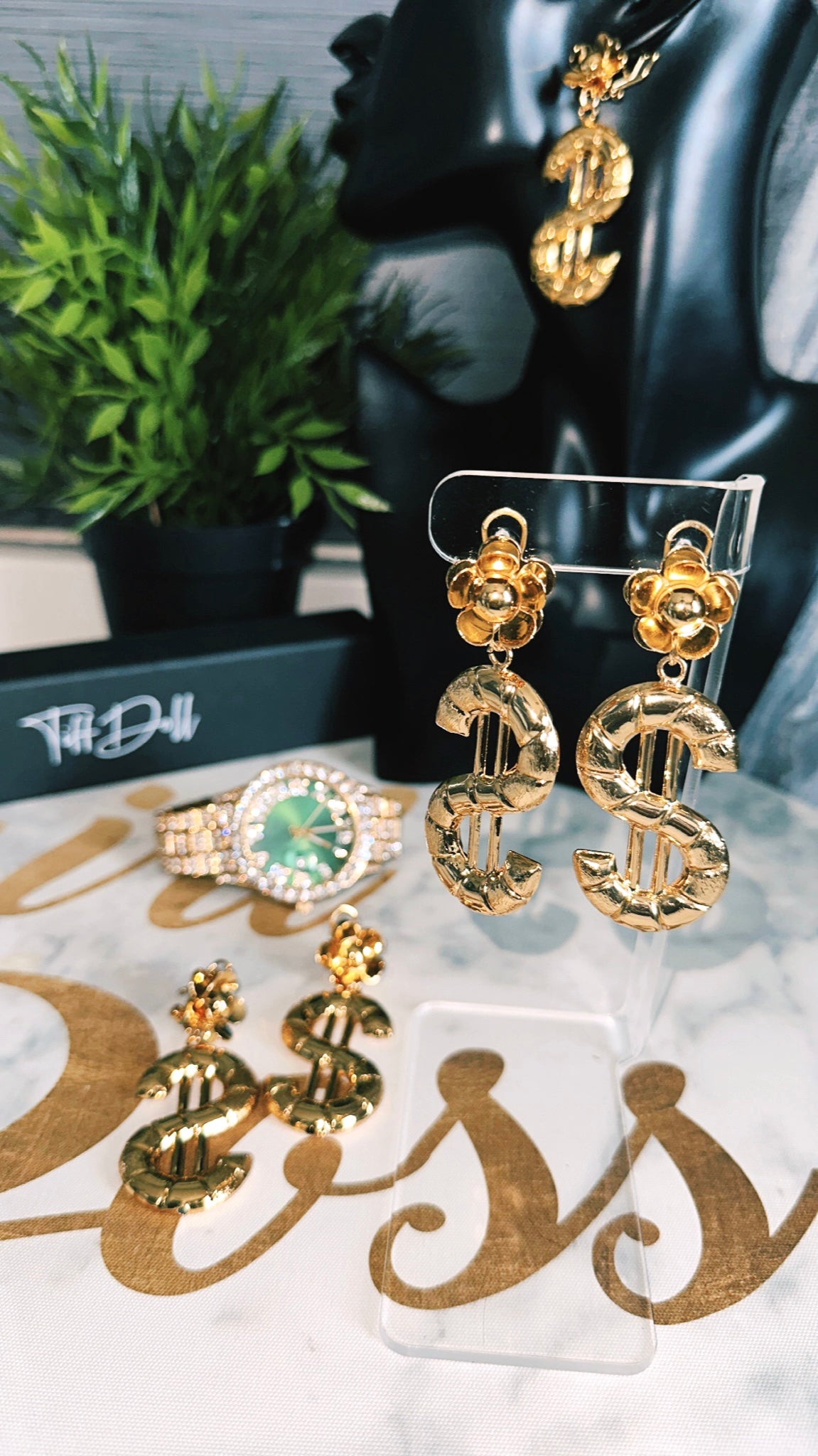 Money Maker Gold Earrings