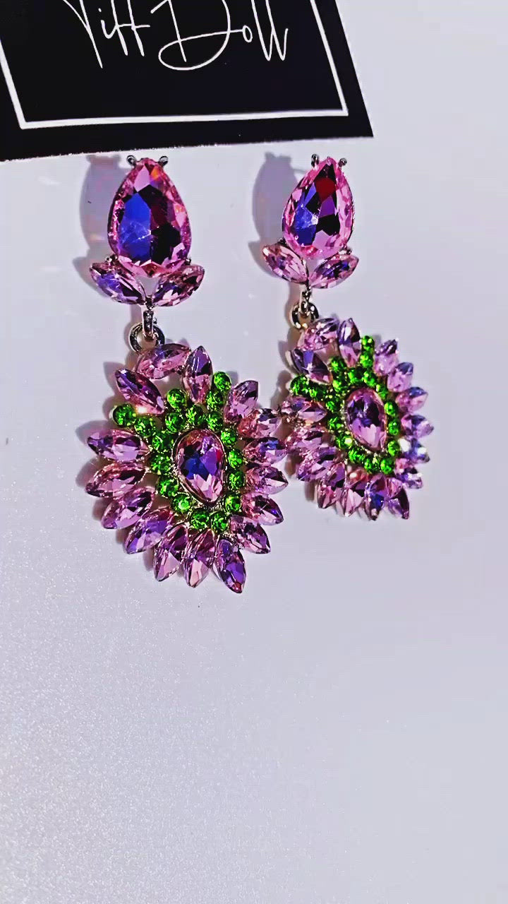 Posh Pink II Crystal Earrings