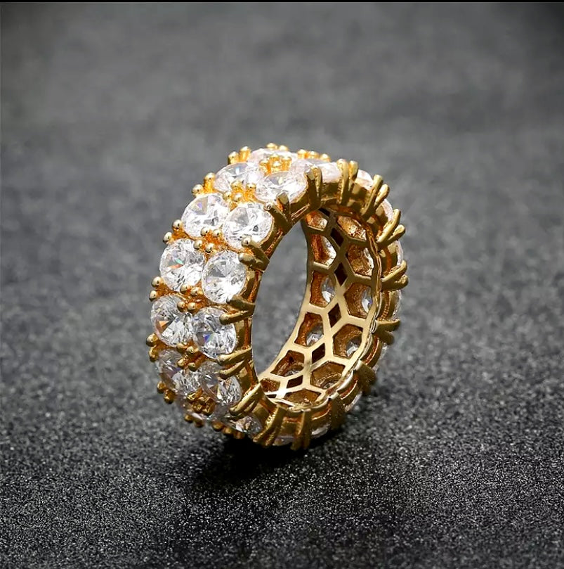 Double Up Gold Icy Ring