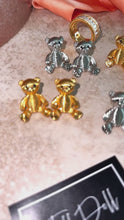 تحميل الفيديو وتشغيله في عارض المعرض، Teddy Glaze Earrings Bear Studs
